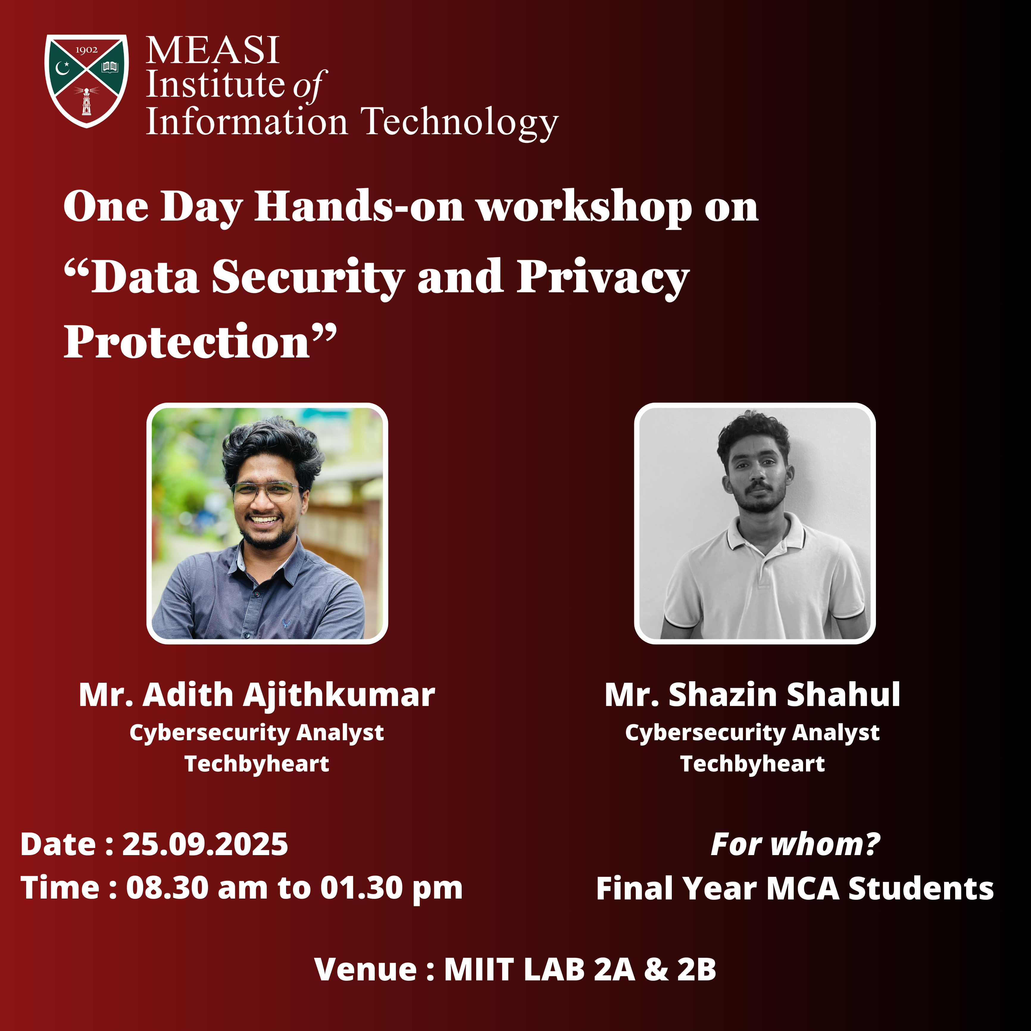 Workshop on “Data Security and Privacy Protection”