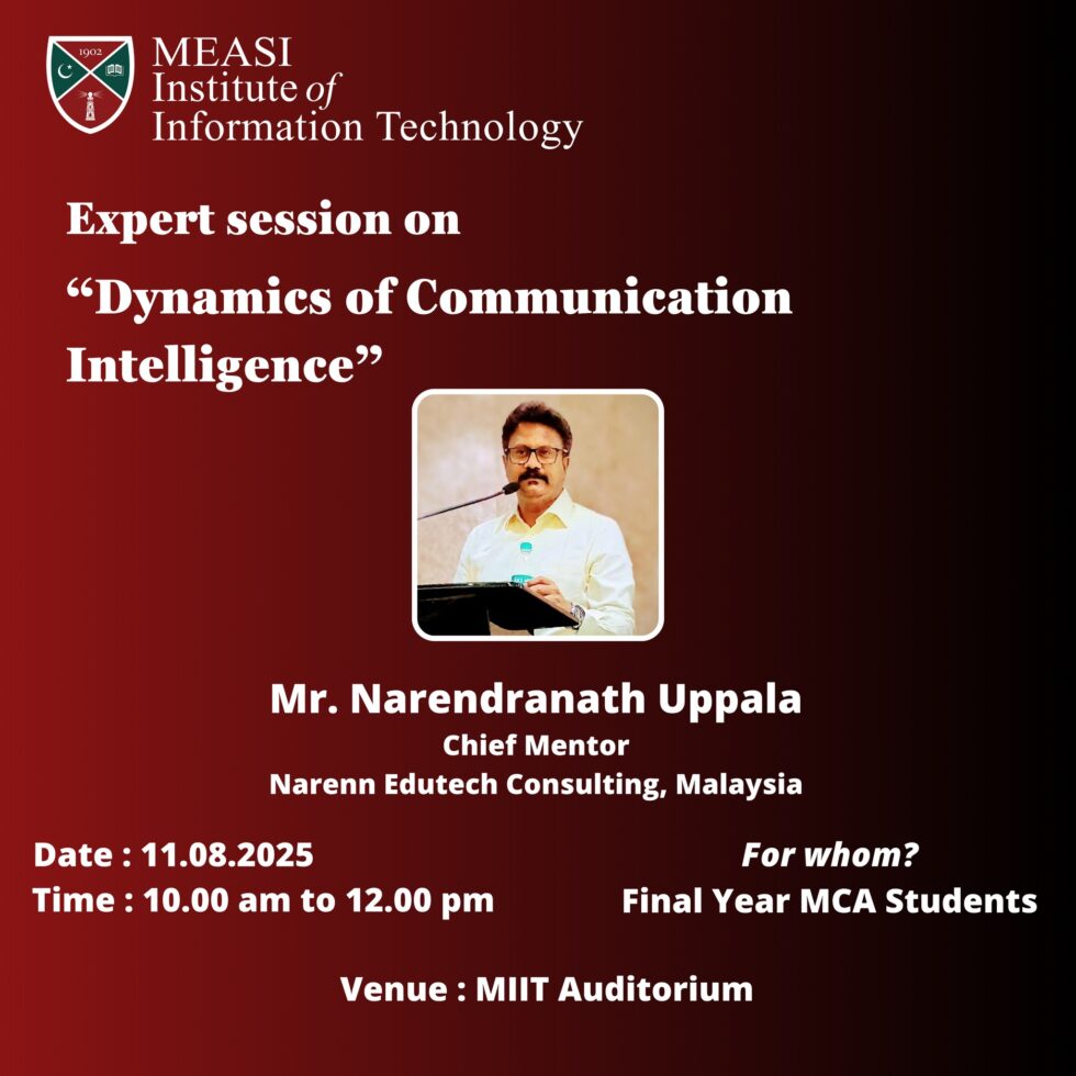 Expert Session on Dynamics of Communication Intelligence | MEASI ...