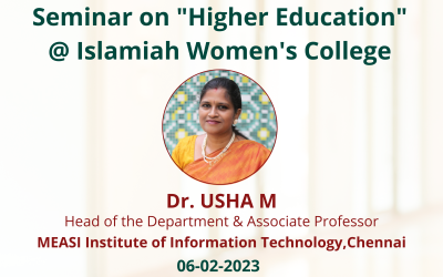 Seminar on Higher Education @ Islamiah Women’s College (Vaniyambadi)